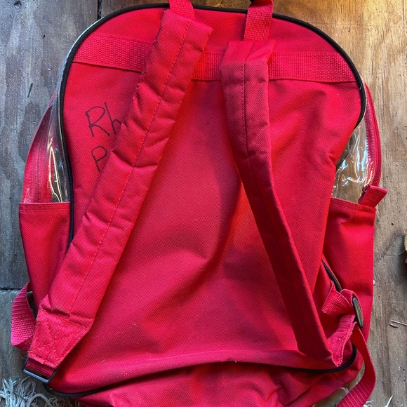 Red Arkansas Razorbacks Clear Backpack - Picture 3 of 3